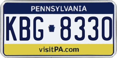 PA license plate KBG8330