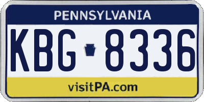 PA license plate KBG8336