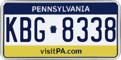 PA license plate KBG8338