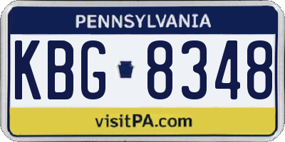 PA license plate KBG8348