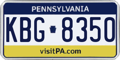 PA license plate KBG8350