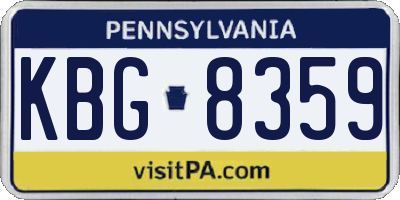 PA license plate KBG8359