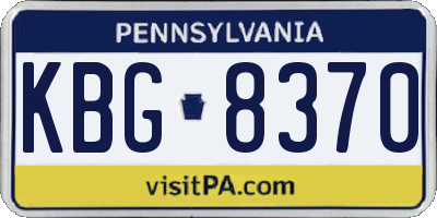 PA license plate KBG8370