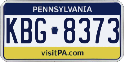 PA license plate KBG8373