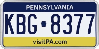PA license plate KBG8377
