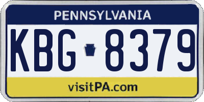 PA license plate KBG8379