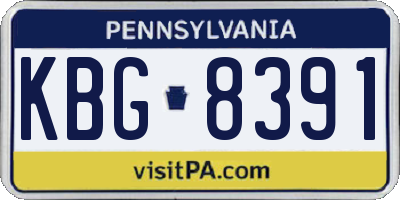PA license plate KBG8391