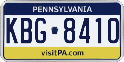 PA license plate KBG8410