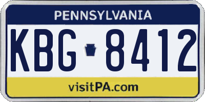 PA license plate KBG8412