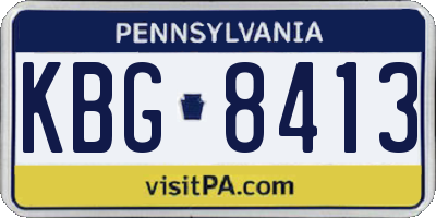 PA license plate KBG8413
