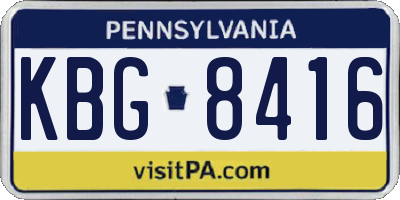 PA license plate KBG8416