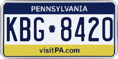 PA license plate KBG8420