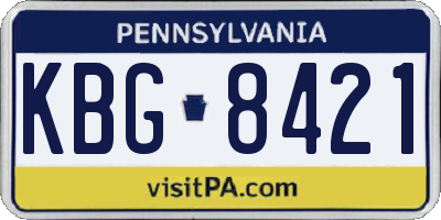 PA license plate KBG8421