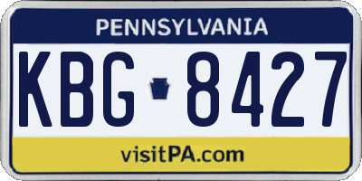 PA license plate KBG8427