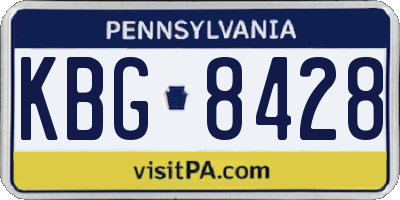 PA license plate KBG8428