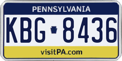 PA license plate KBG8436