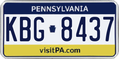 PA license plate KBG8437