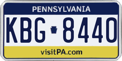 PA license plate KBG8440