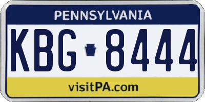PA license plate KBG8444