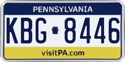 PA license plate KBG8446