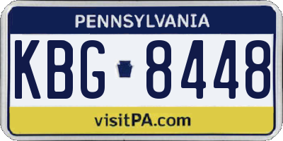 PA license plate KBG8448