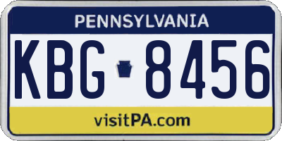PA license plate KBG8456