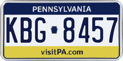 PA license plate KBG8457