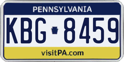 PA license plate KBG8459