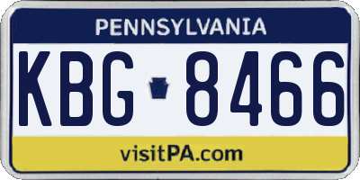 PA license plate KBG8466