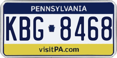 PA license plate KBG8468