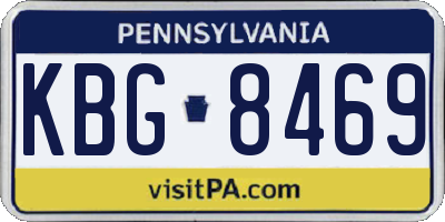 PA license plate KBG8469
