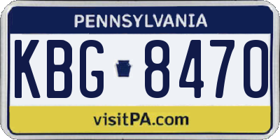 PA license plate KBG8470