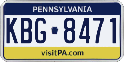 PA license plate KBG8471