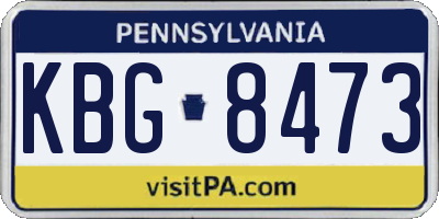 PA license plate KBG8473