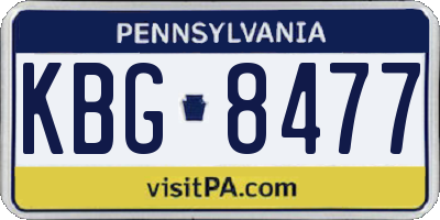 PA license plate KBG8477