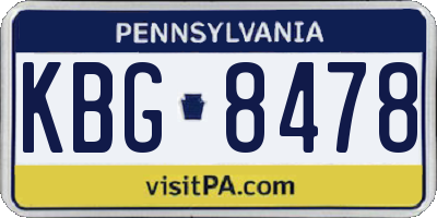 PA license plate KBG8478