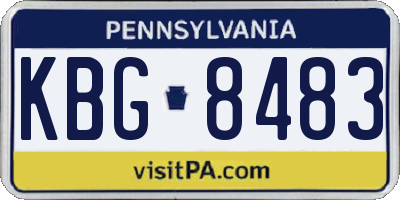 PA license plate KBG8483