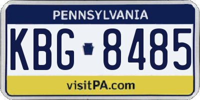 PA license plate KBG8485