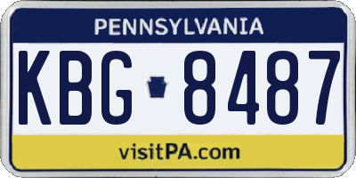 PA license plate KBG8487