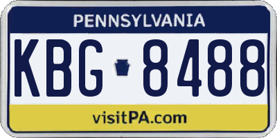 PA license plate KBG8488