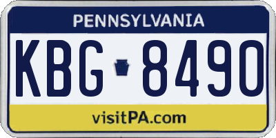 PA license plate KBG8490