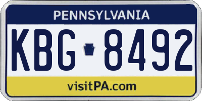 PA license plate KBG8492