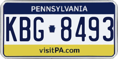 PA license plate KBG8493