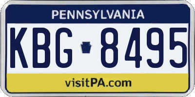 PA license plate KBG8495