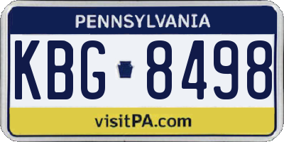 PA license plate KBG8498