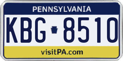 PA license plate KBG8510