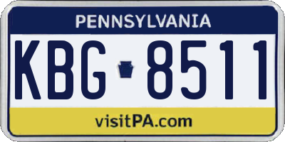 PA license plate KBG8511