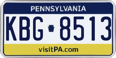 PA license plate KBG8513