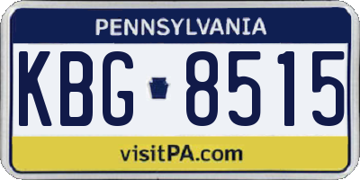 PA license plate KBG8515