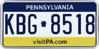 PA license plate KBG8518